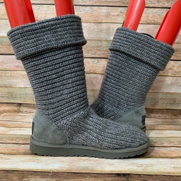 Ugg Grey Cardy Tripple Button Boots - Picture 2 of 8